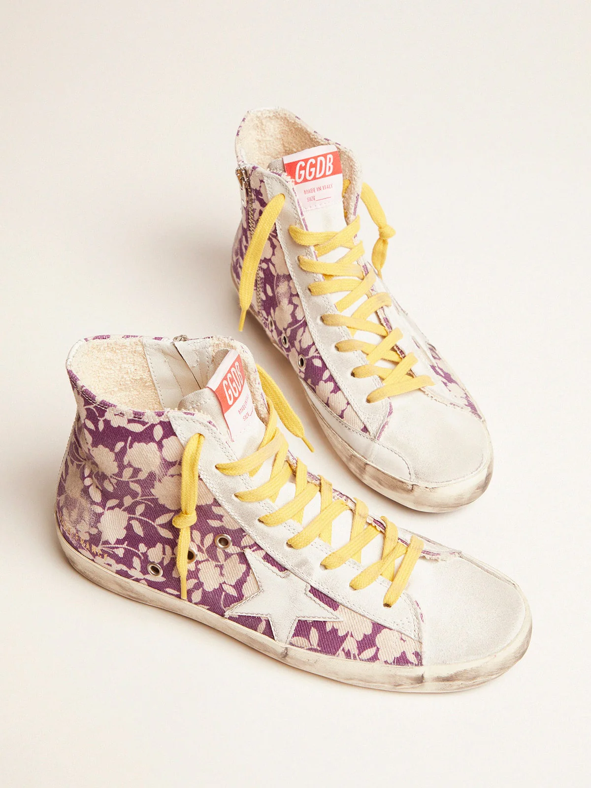 Women | Francy Ltd Sneakers Canvas with Floral Pattern | White Purple Flowers x White - Image 3
