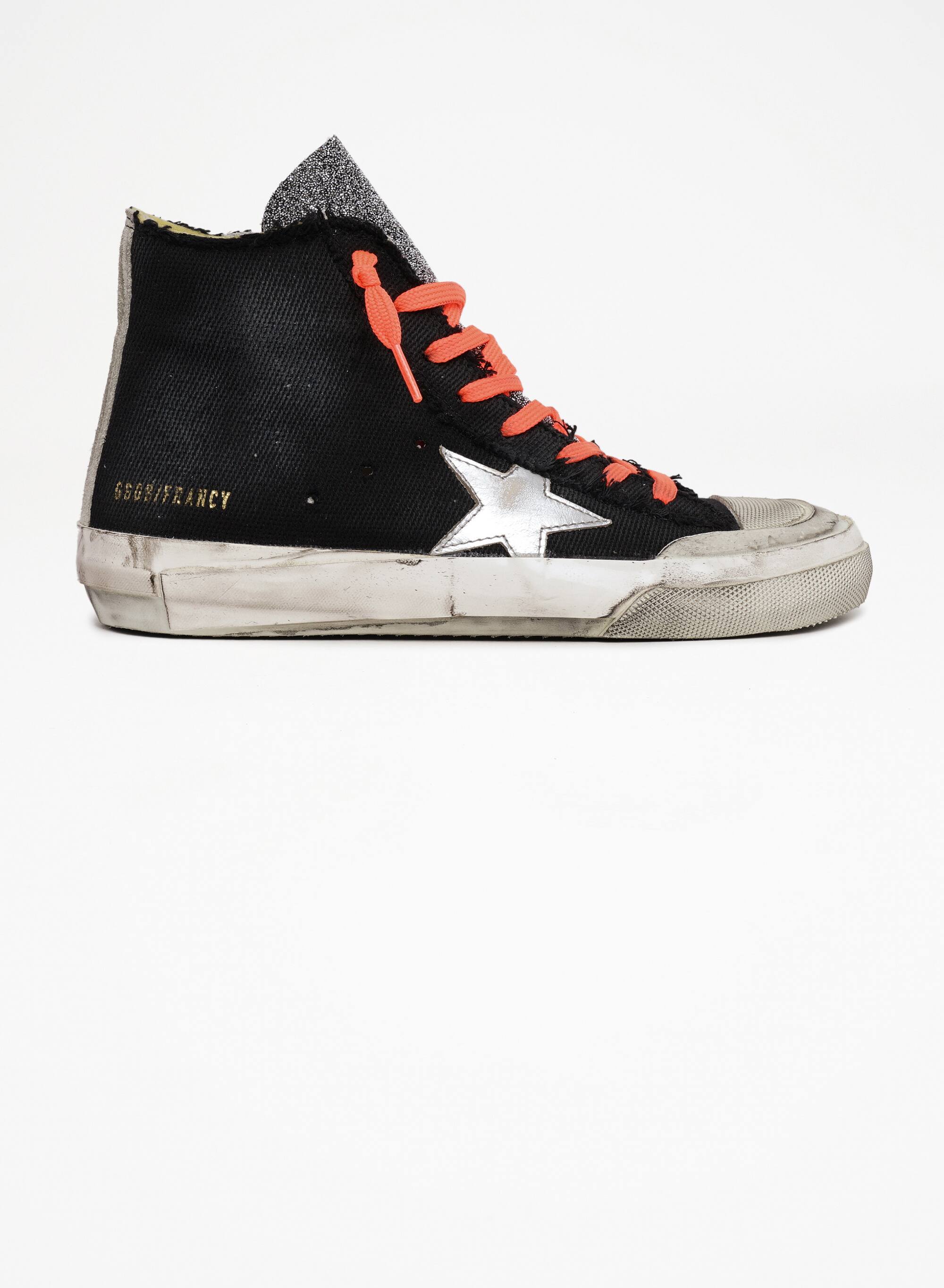 Women | Francy Penstar Black Canvas with Crystal Tongue & Laminated Star | Black x Silver x Ice - Image 3