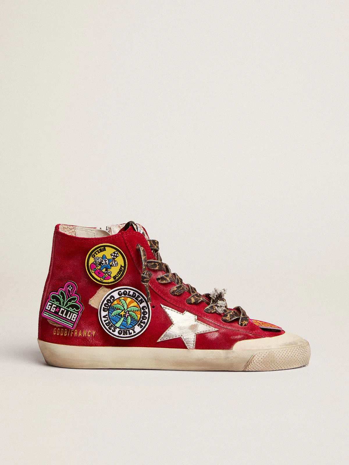 Women | Francy Penstar Red Suede & Multicolor Patch | Red x Silver x Multicolor - Image 8