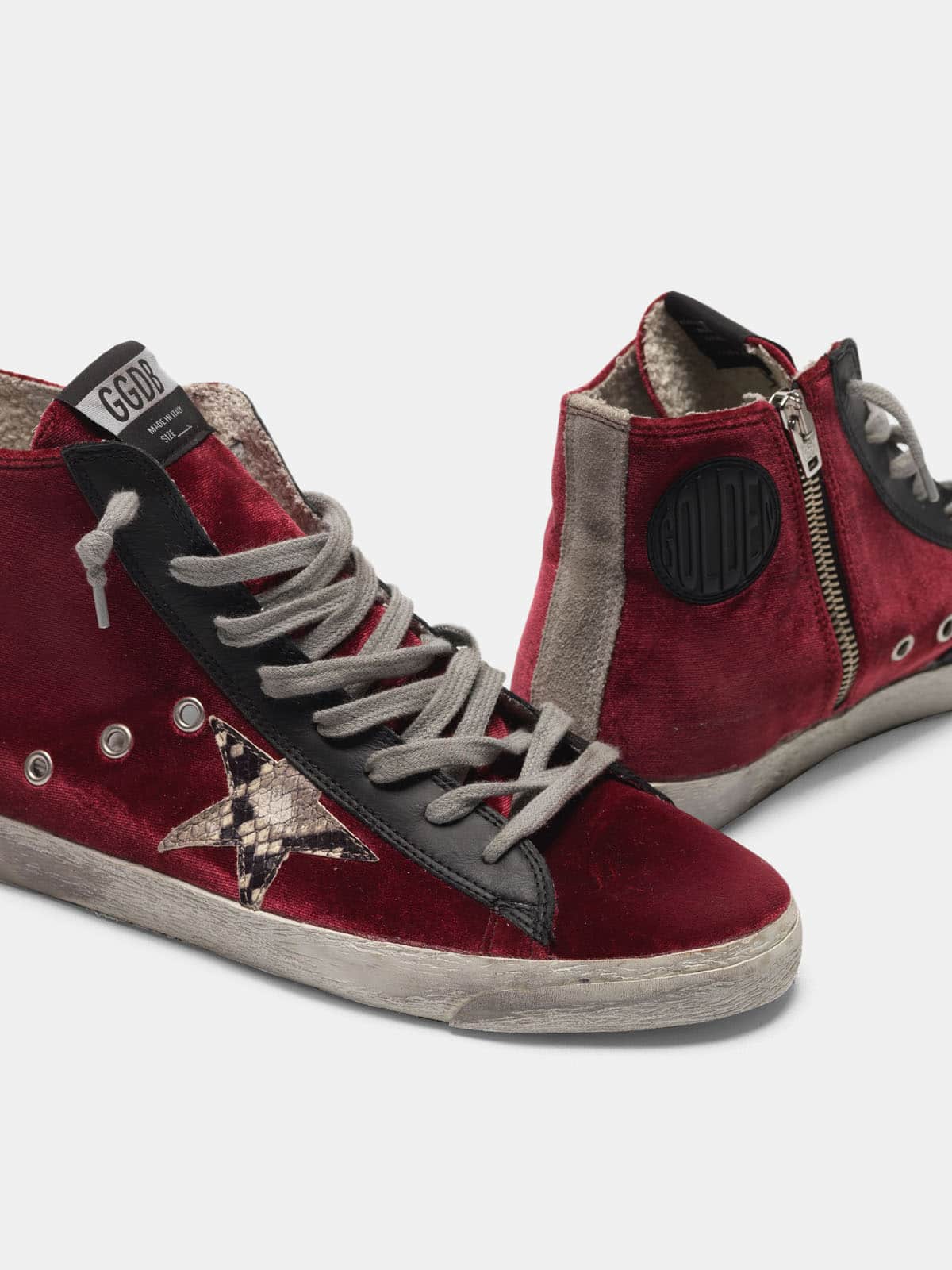 Women | Francy Sneakers Velvet with Snake-Print Star - Image 3