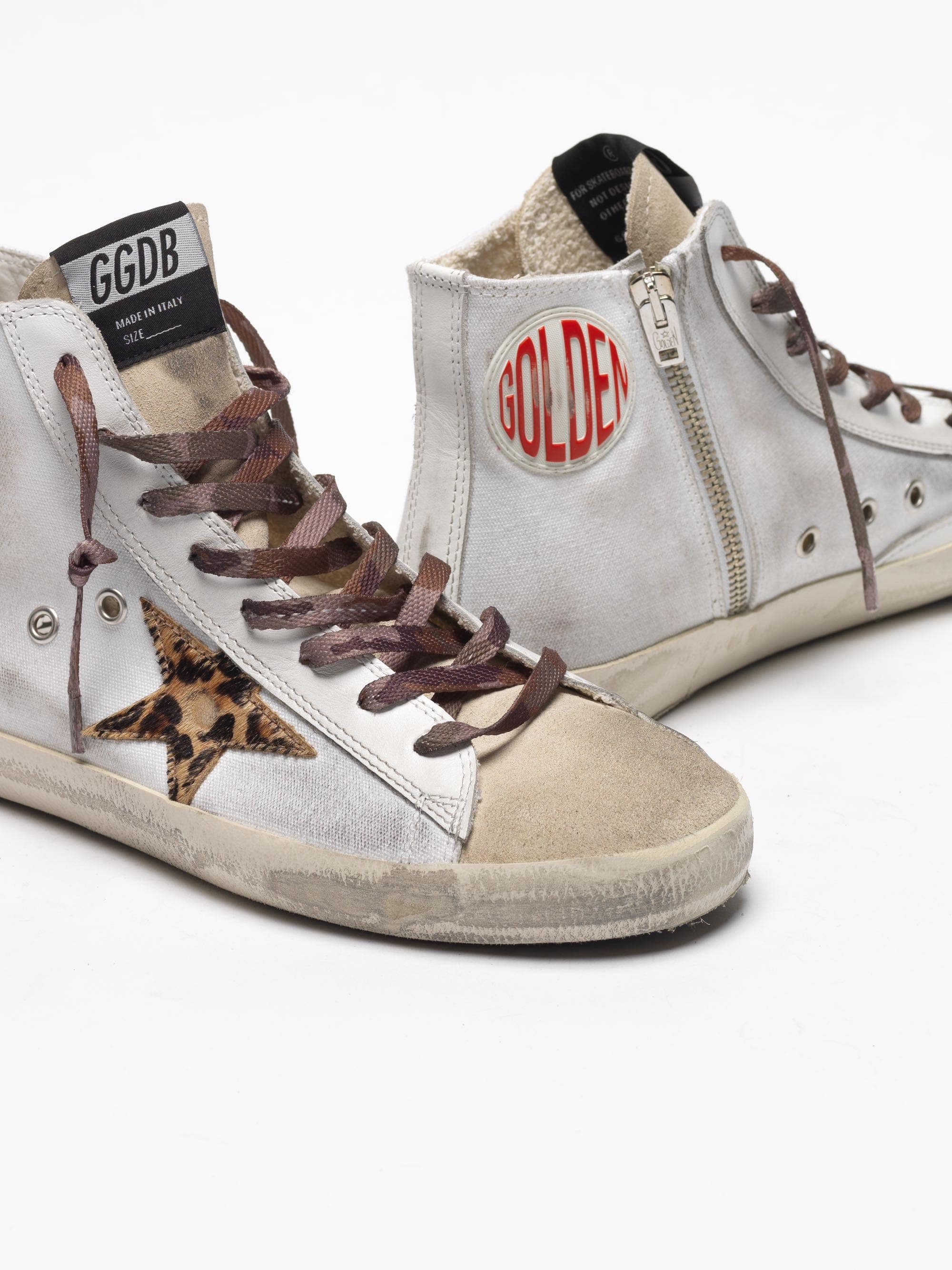 Women | Francy Sneakers White Canvas Whit Animalier Star & Camouflage Laces - Image 6