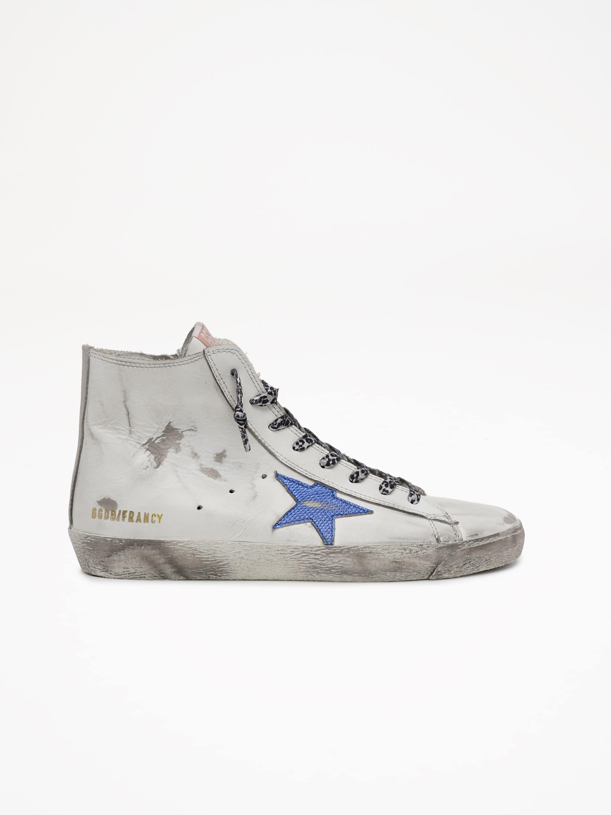Women | Francy Sneakers White Leather with Light Blue Star | White x Bluette x Silver - Image 3