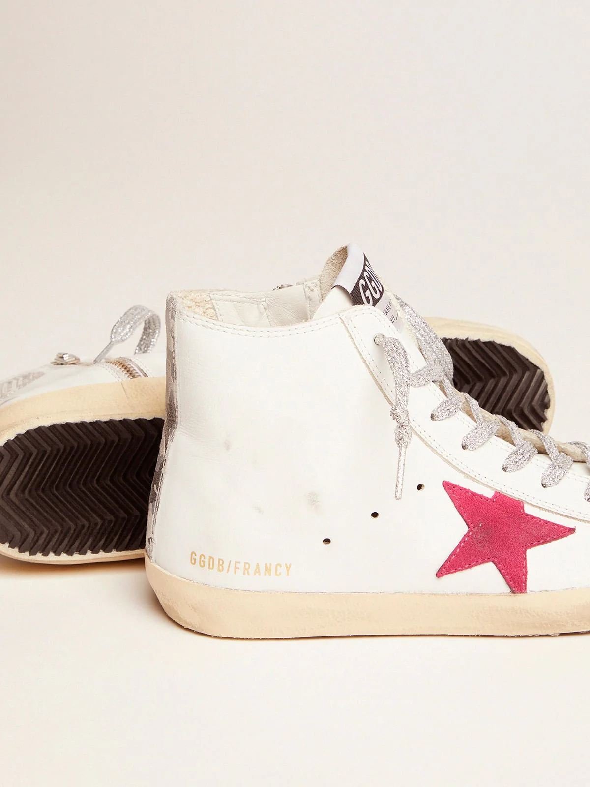 Women | Francy Sneakers with Red Star & Camouflage Insert | White x Black Camouflage x Orchid Pink - Image 5