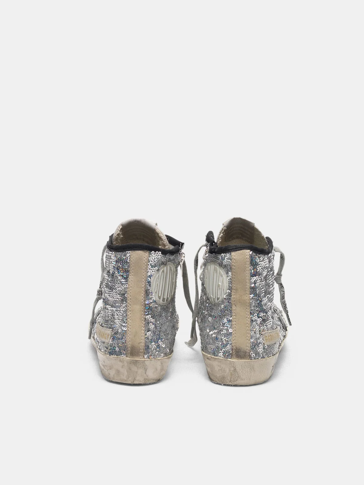 Women | Francy Sneakers with Silver Sequins & Handwritten Lettering - Image 6