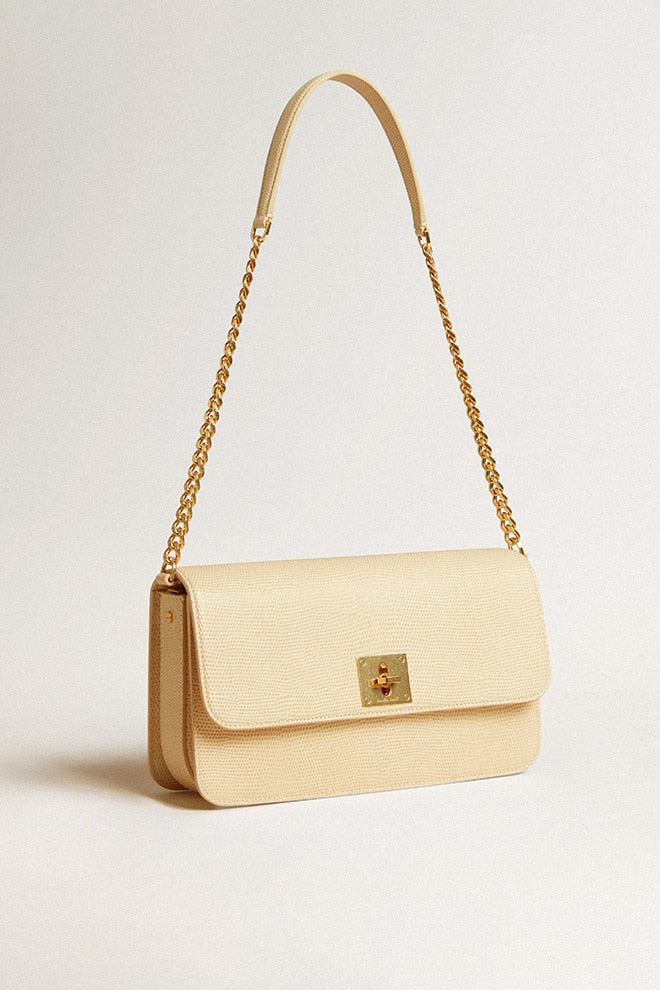 Women | Gioia Bag Vanilla-Colored Sheepskin Leather with Gold Details | Vanilla - Image 2