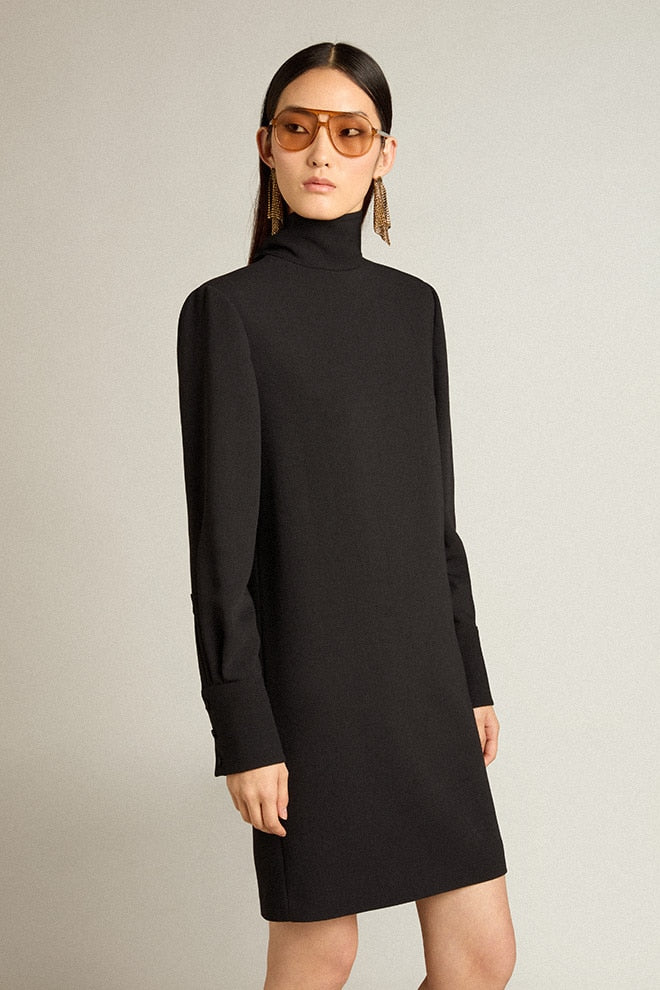 Women | Scarf-Detail Mini Dress | Polar Night - Image 3
