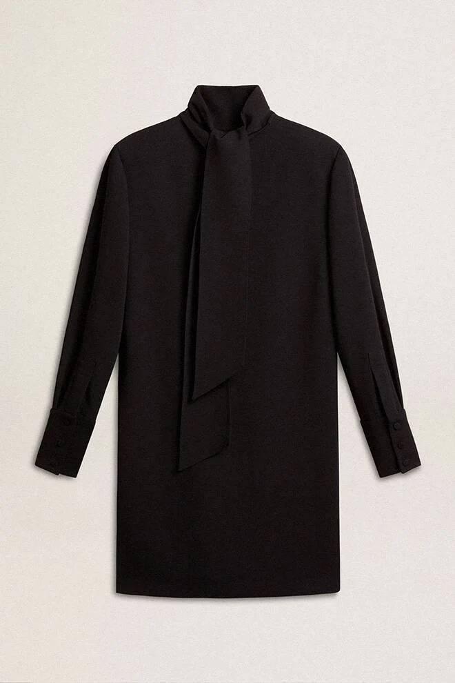 Women | Scarf-Detail Mini Dress | Polar Night - Image 5
