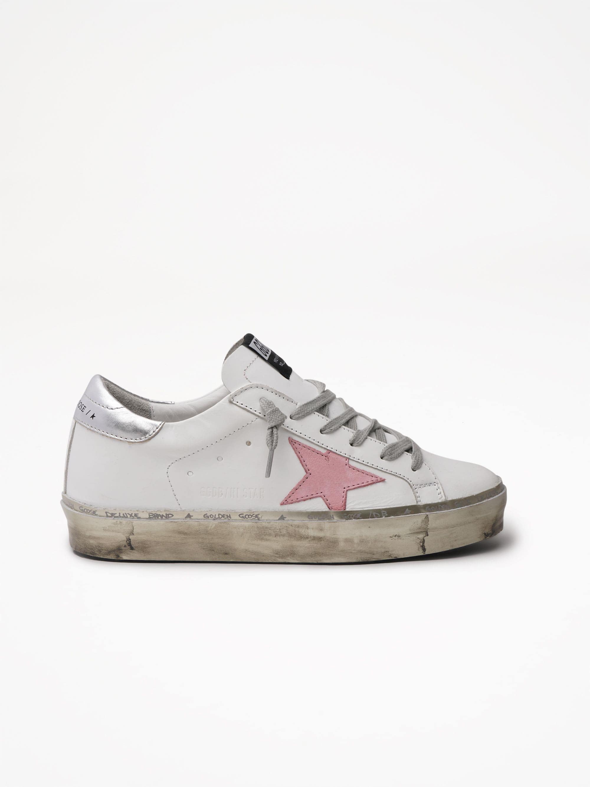 Women | Hi Star Leather Upper Nabuk Star Laminated Heel | White x Pink Pastel x Silver x Gold - Image 4
