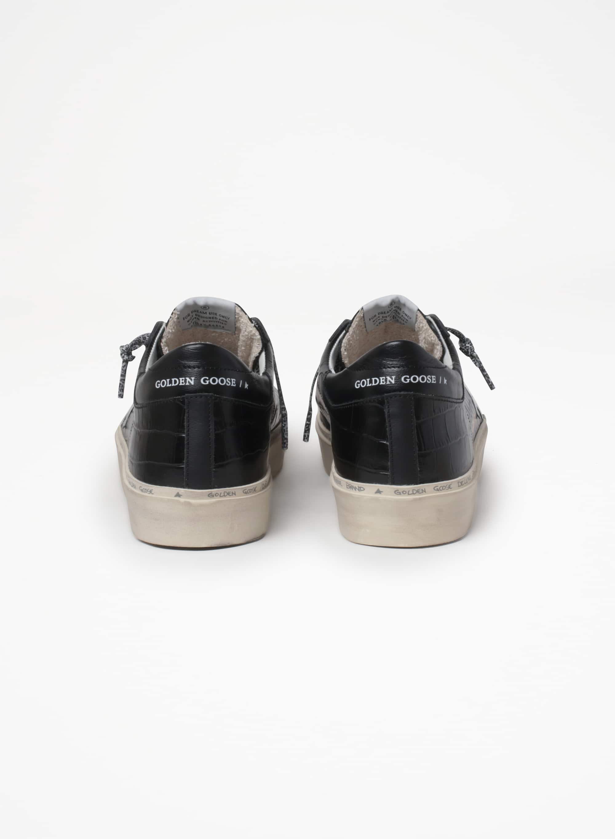 Women | Hi Star Sneakers Black Leather with Glitter Toe & Silver Star | Black x Silver - Image 5