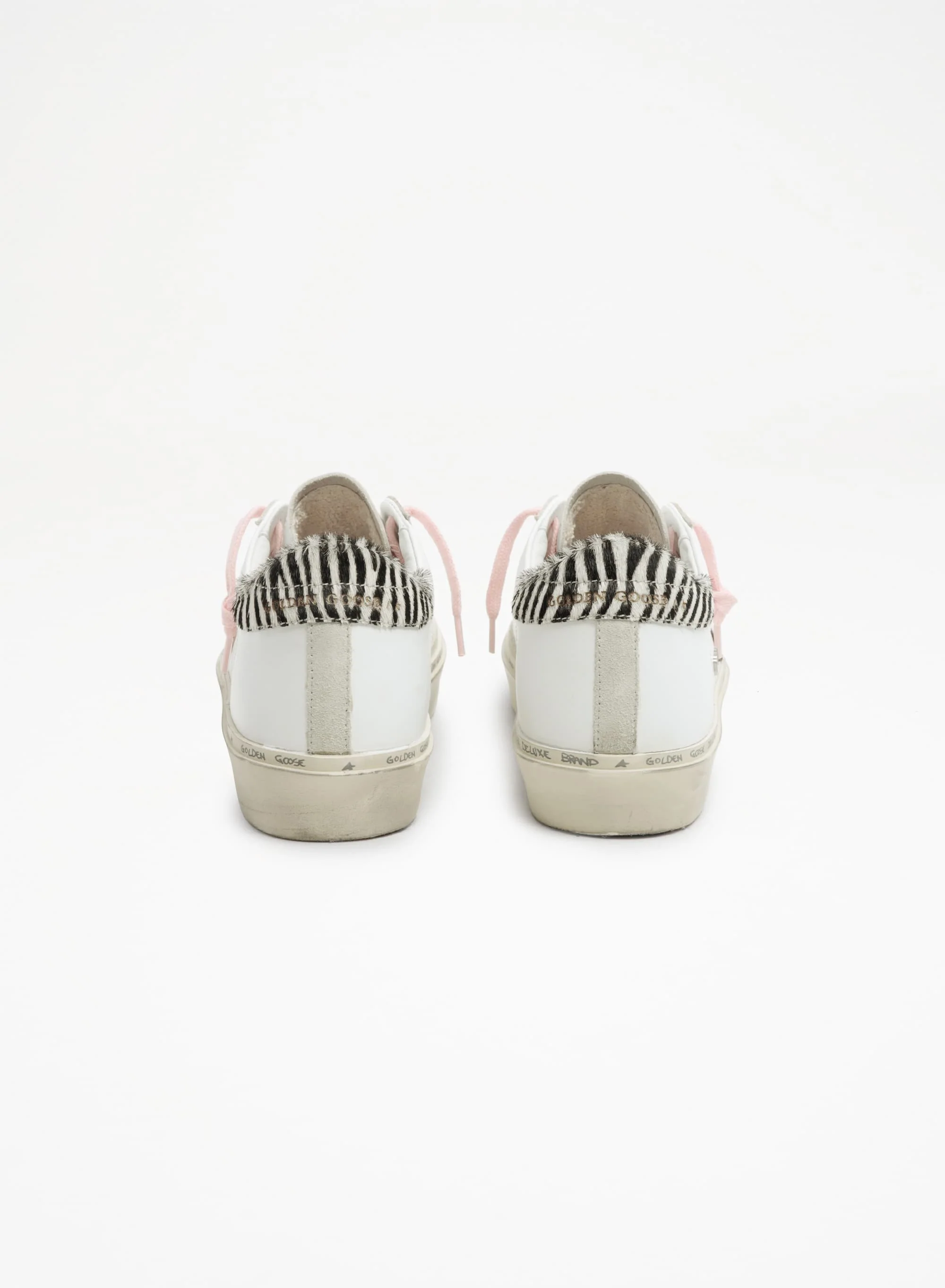 Women | Hi Star Sneakers White Leather with Leopard Pony Skin Star & Zebra Pony Skin Heel Tab | White x Beige Brown Leo x White Black - Image 5