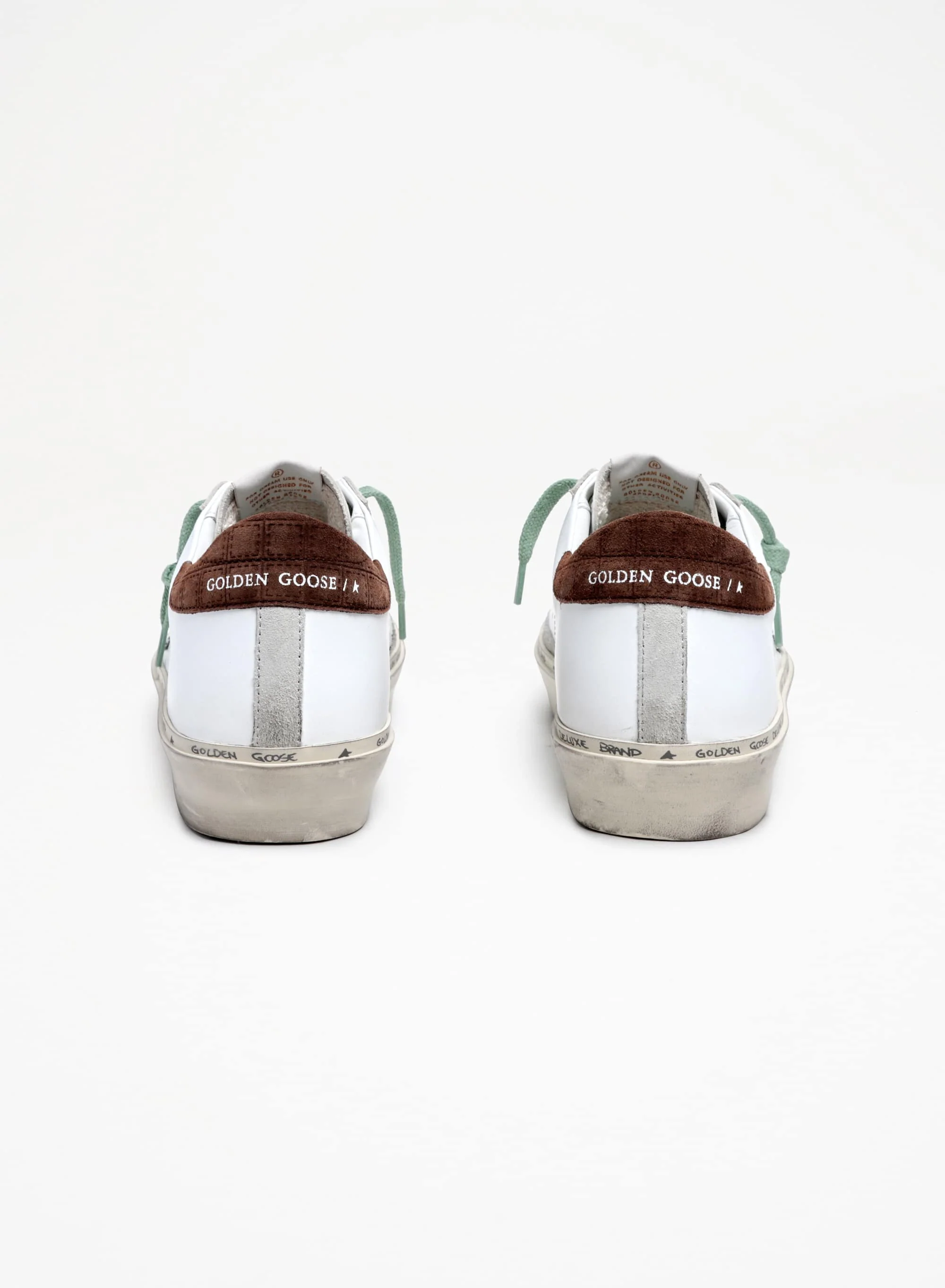 Women | Hi Star Sneakers White Leather with Silver Glitter Star & Brown Hammered Leather Heel Tab | White x Silver x Brown - Image 5
