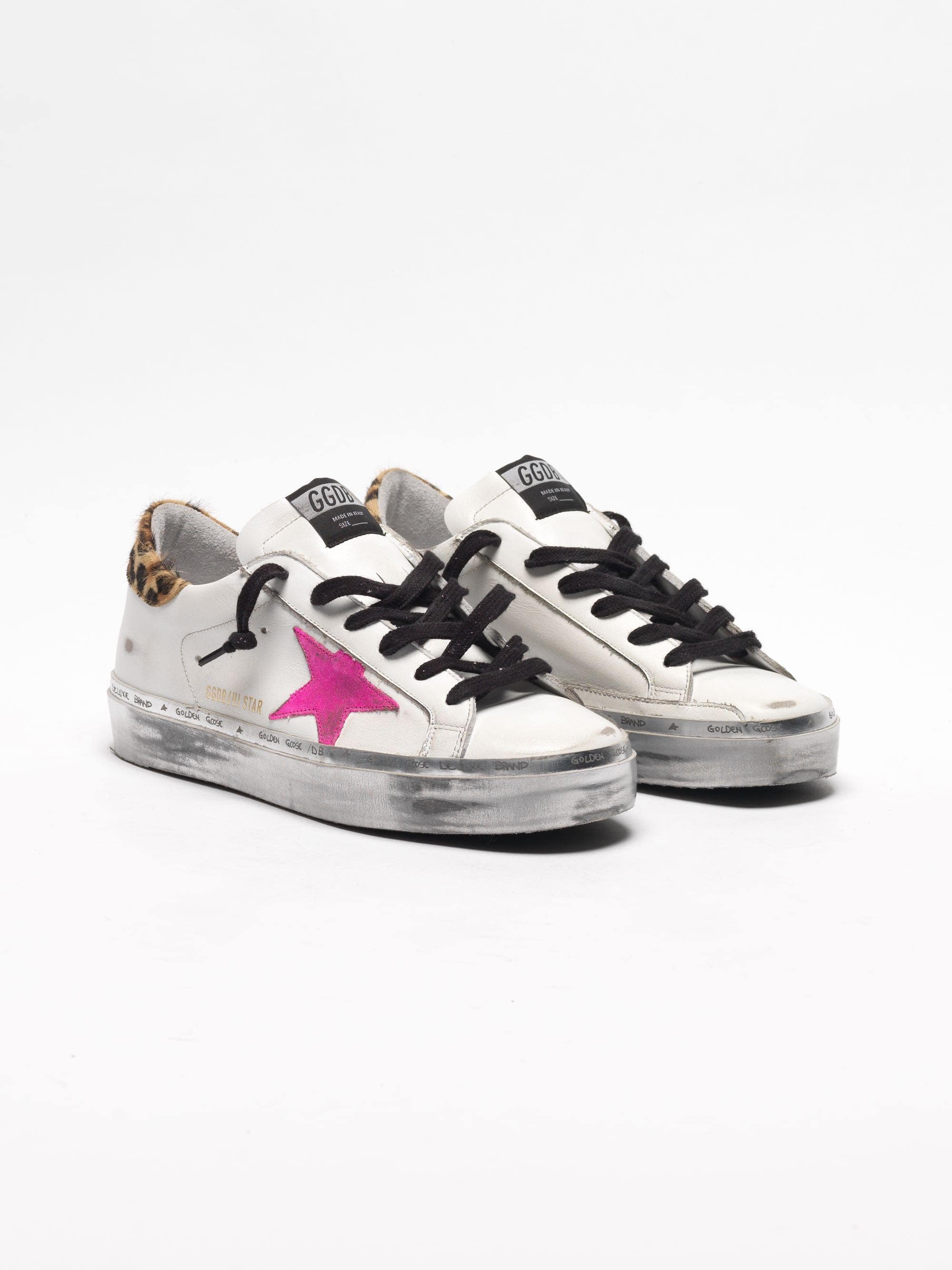 Women | Hi Star Sneakers with Fuchsia Star & Leopard-Print Heel Tab - Image 2