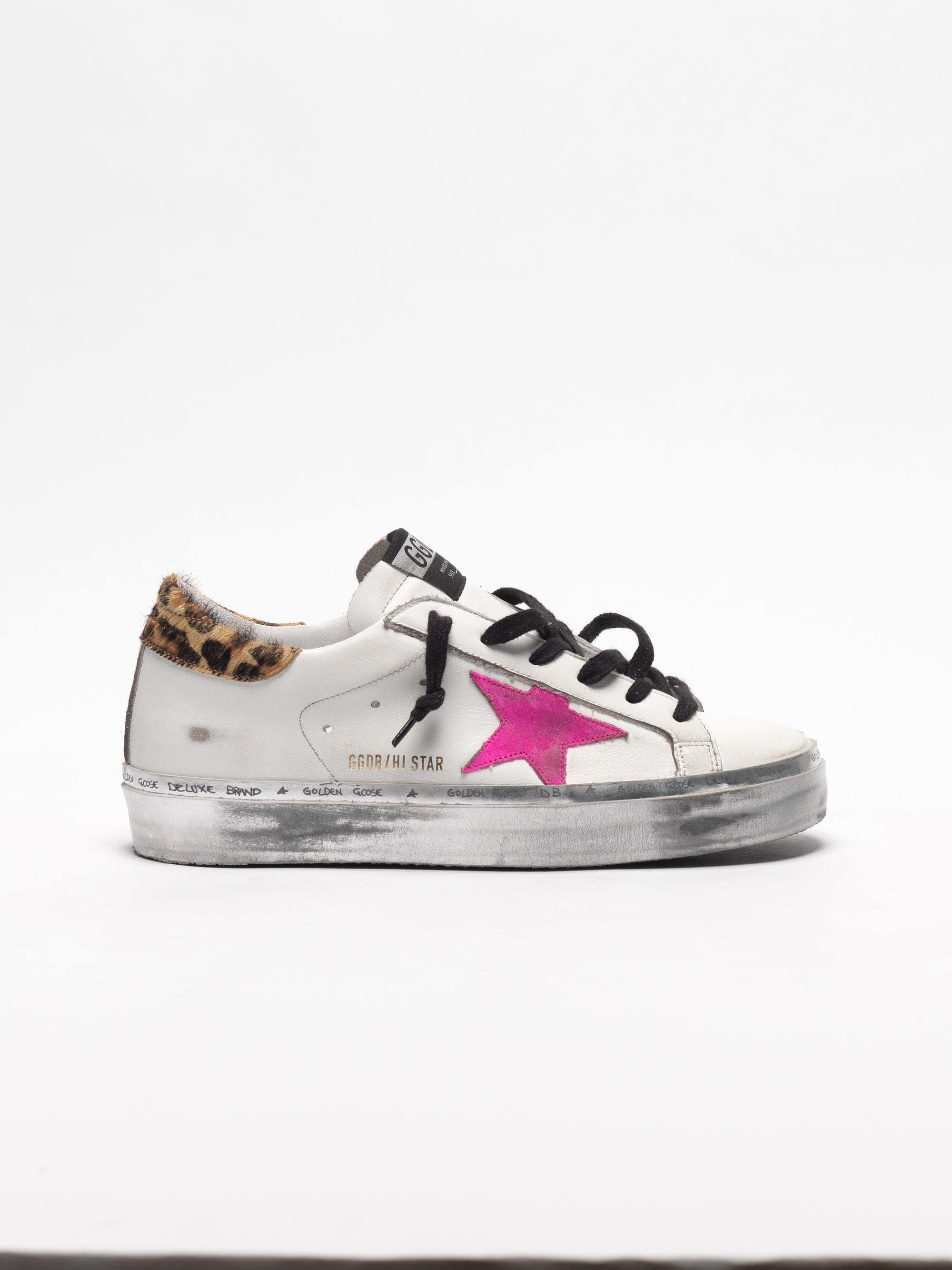 Women | Hi Star Sneakers with Fuchsia Star & Leopard-Print Heel Tab - Image 4