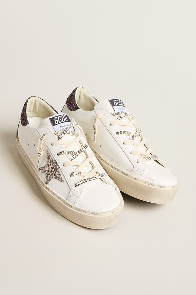 Women | Hi Star with Silver Glitter Star & Ruby Red Glitter Heel Tab | White x Cinder x Cabernet - Image 3