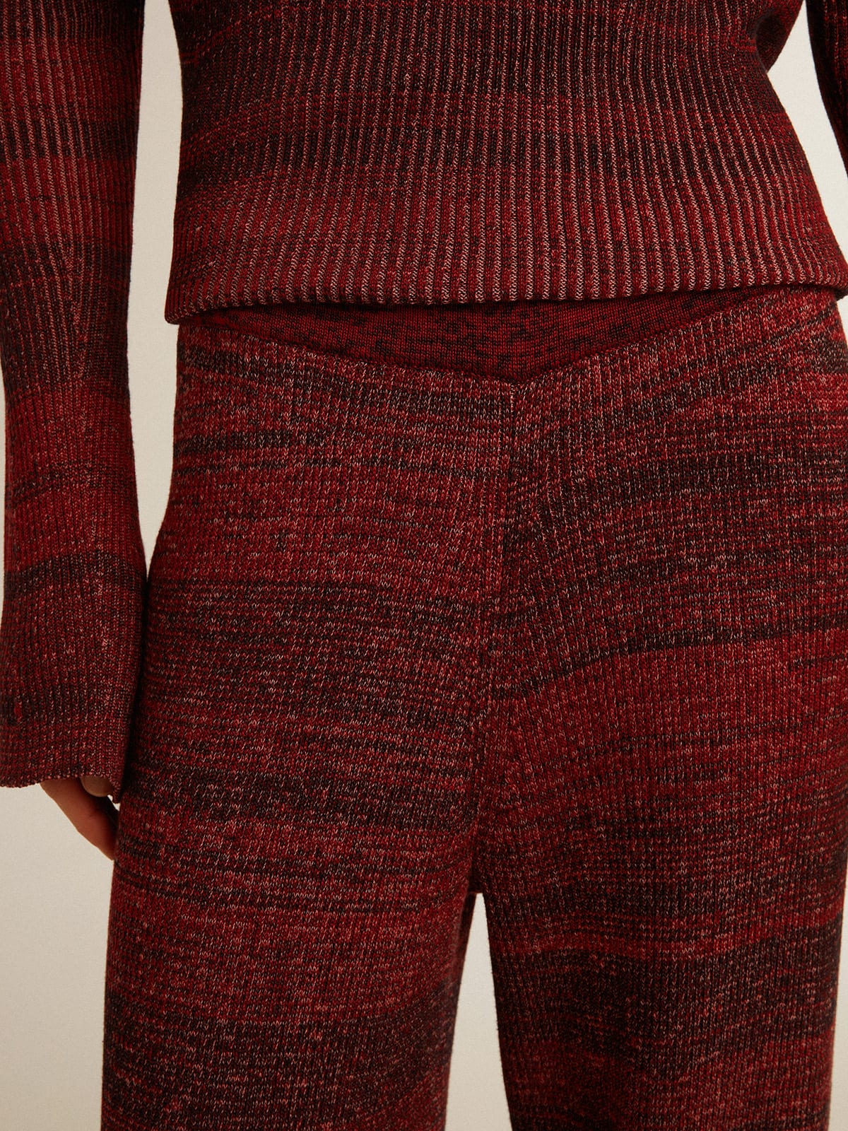 Women | Irregular-Striped Cotton Pants | Catawba Grape - Image 4
