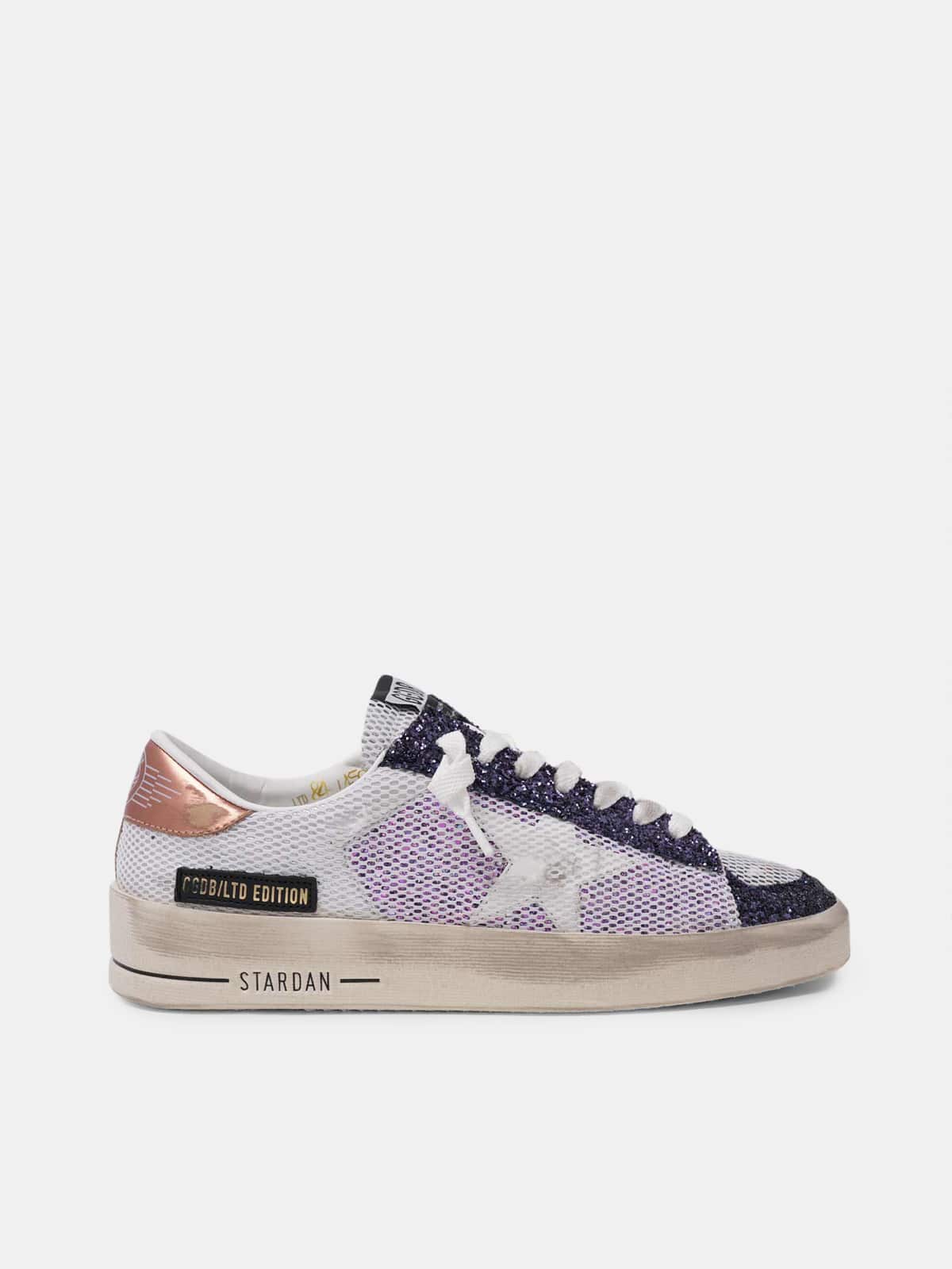 Women | Lab Stardan Sneakers Technical Mesh & Purple Glitter - Image 2