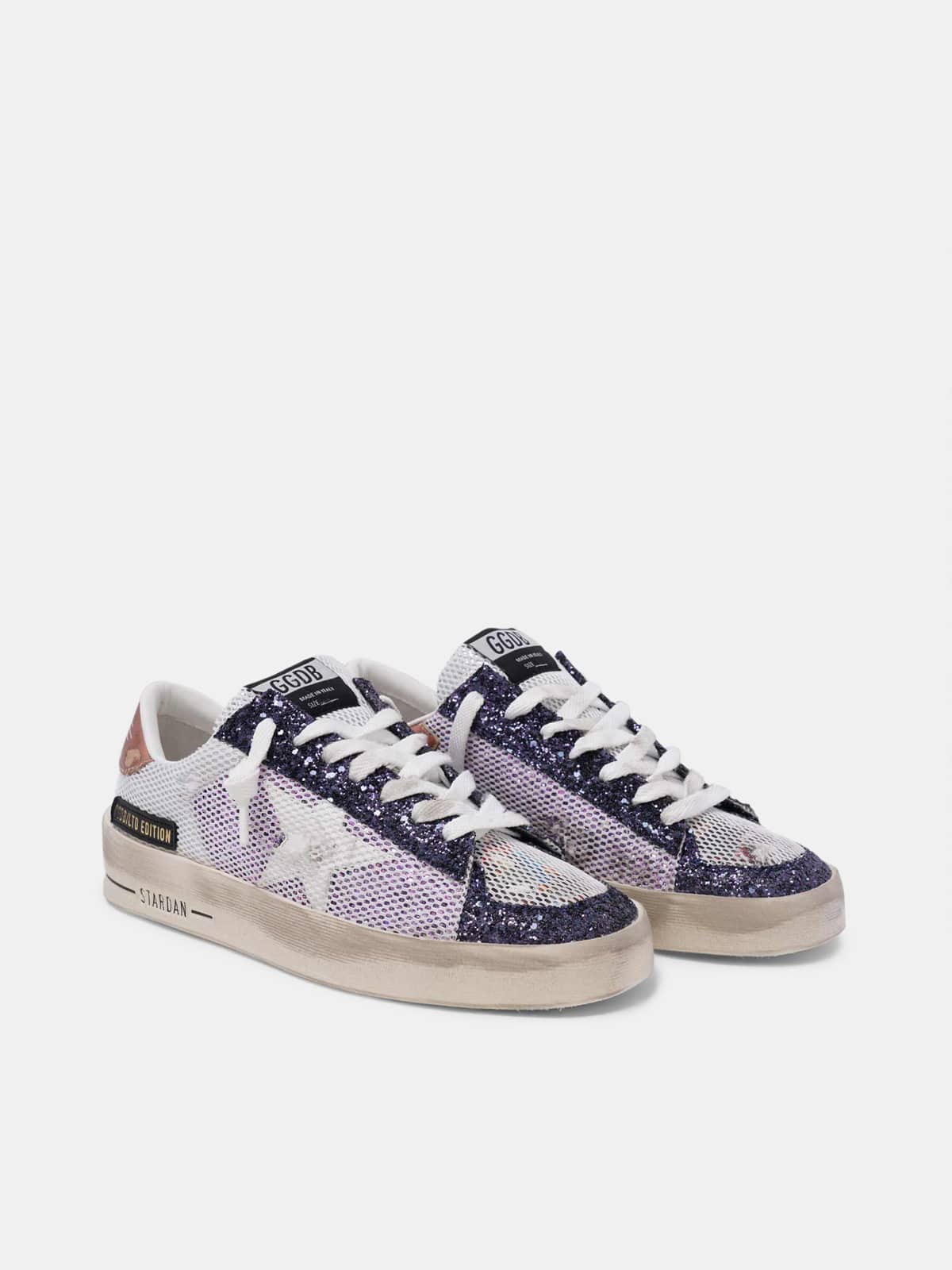 Women | Lab Stardan Sneakers Technical Mesh & Purple Glitter - Image 3