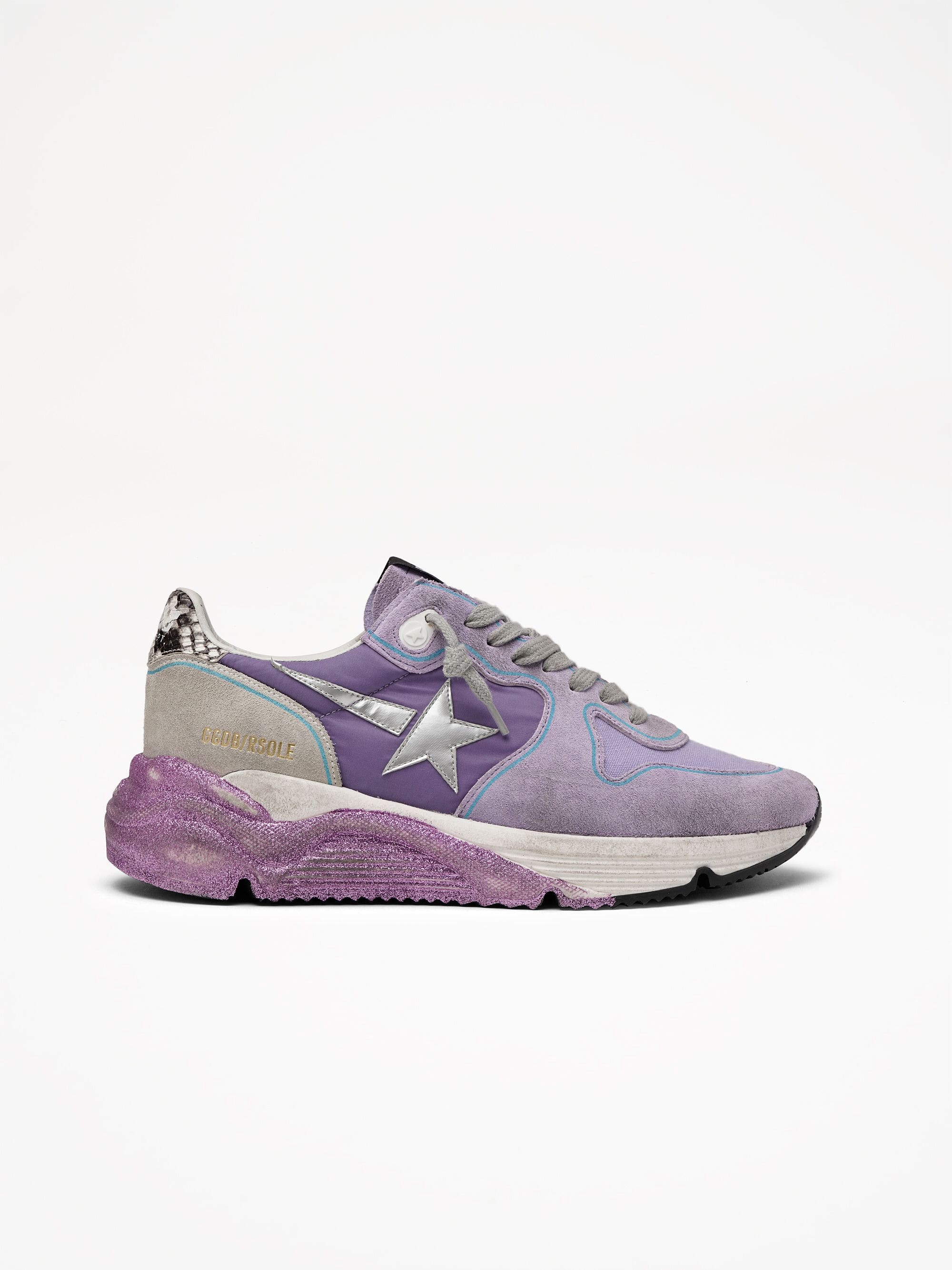 Women | Lavender Running Sole Sneakers with Glittery Sole & Silver Star - Image 2
