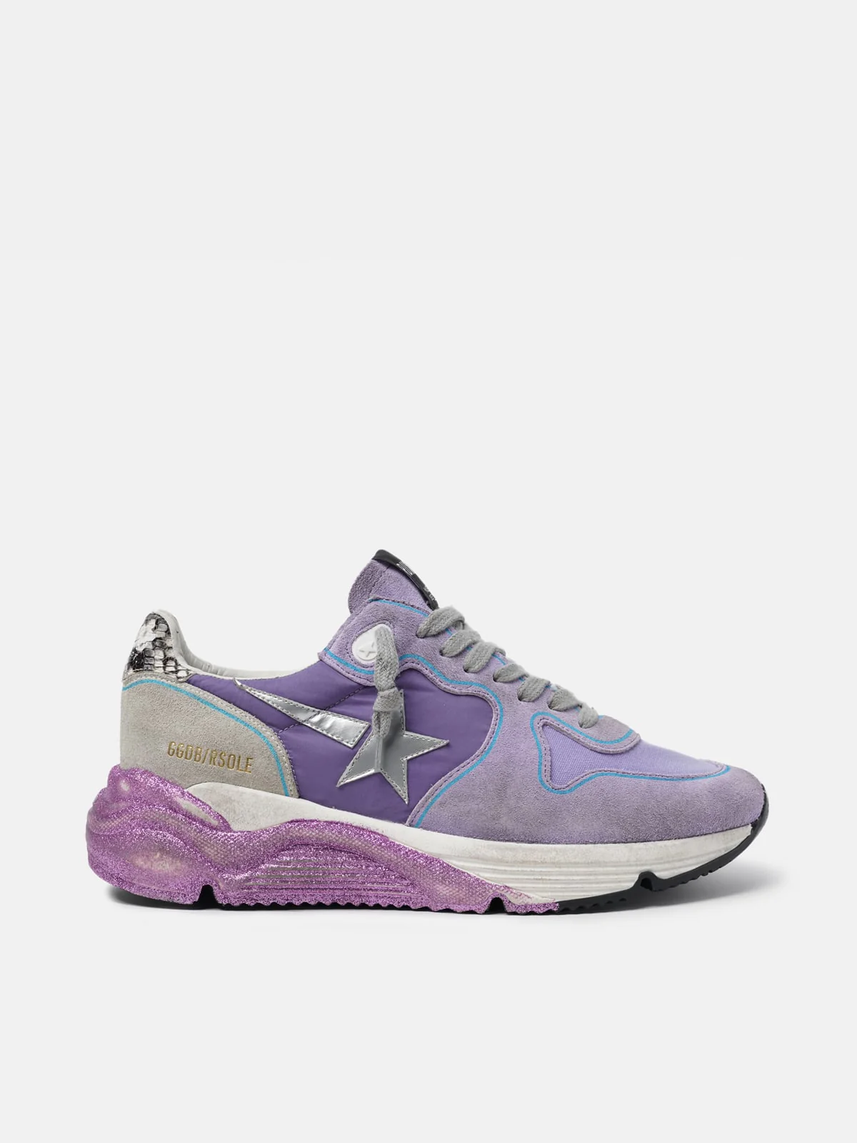 Women | Lavender Running Sole Sneakers with Glittery Sole & Silver Star - Image 3