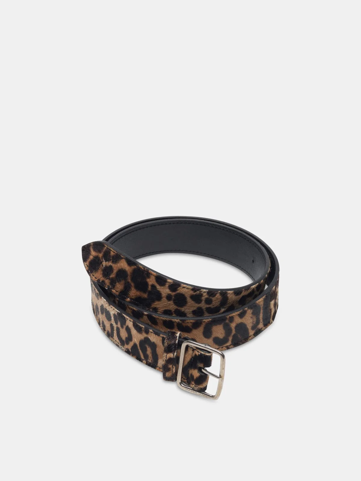 Women | Leopard Print Pony Skin Equipage Belt - Image 2