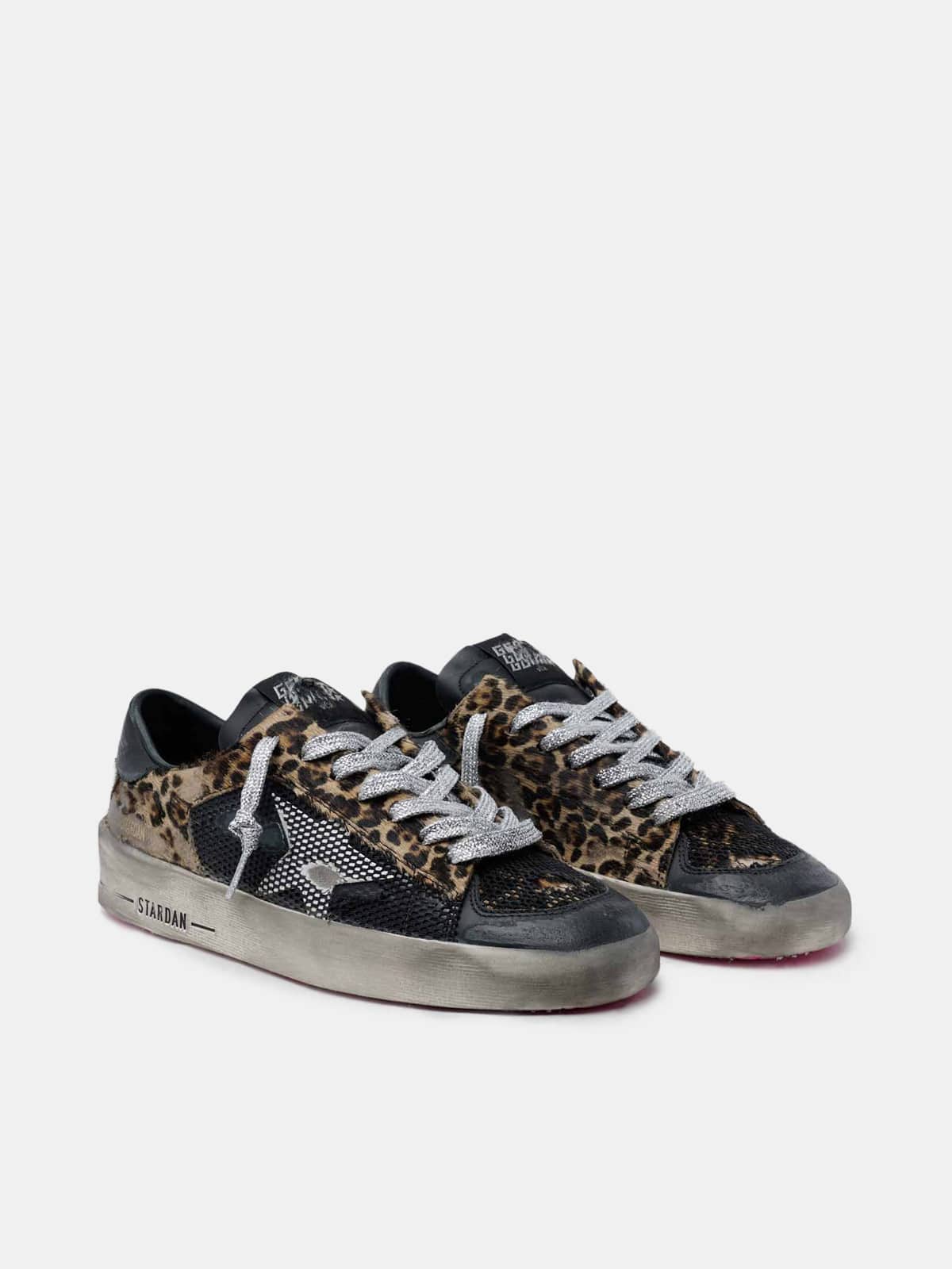 Women | Leopard-Print Stardan Sneakers with Fuchsia Sole - Image 2