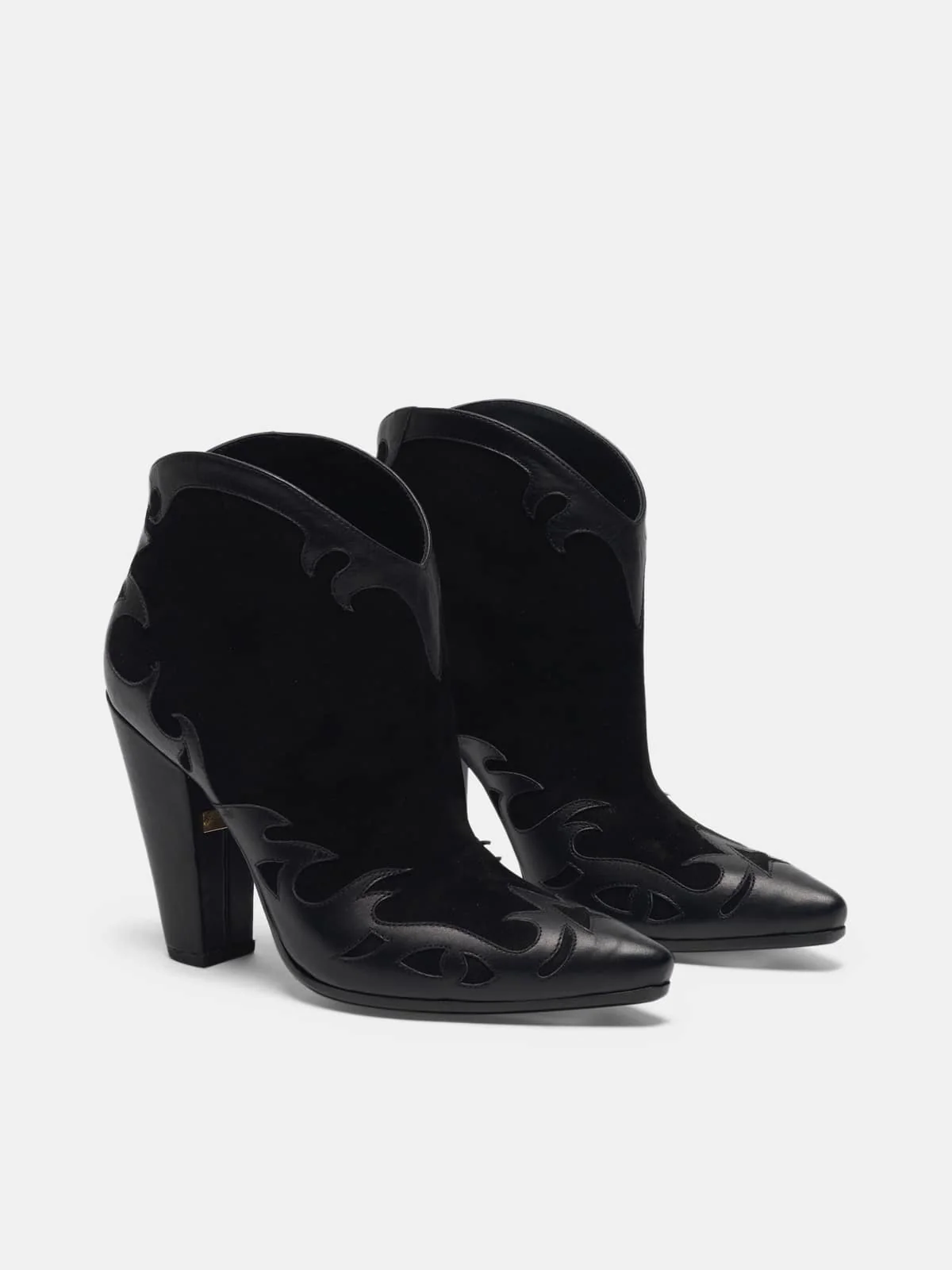 Women | Low Black Michelle Flowers Ankle Boots - Image 6