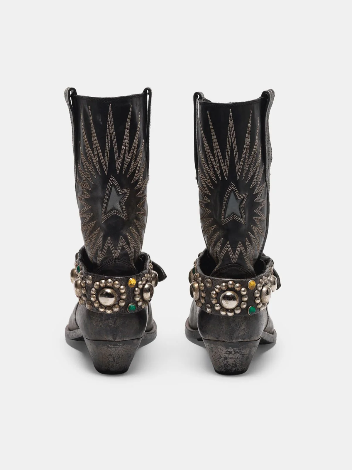 Women | Low Wish Star Boots Leather with Studded Strap - Image 2