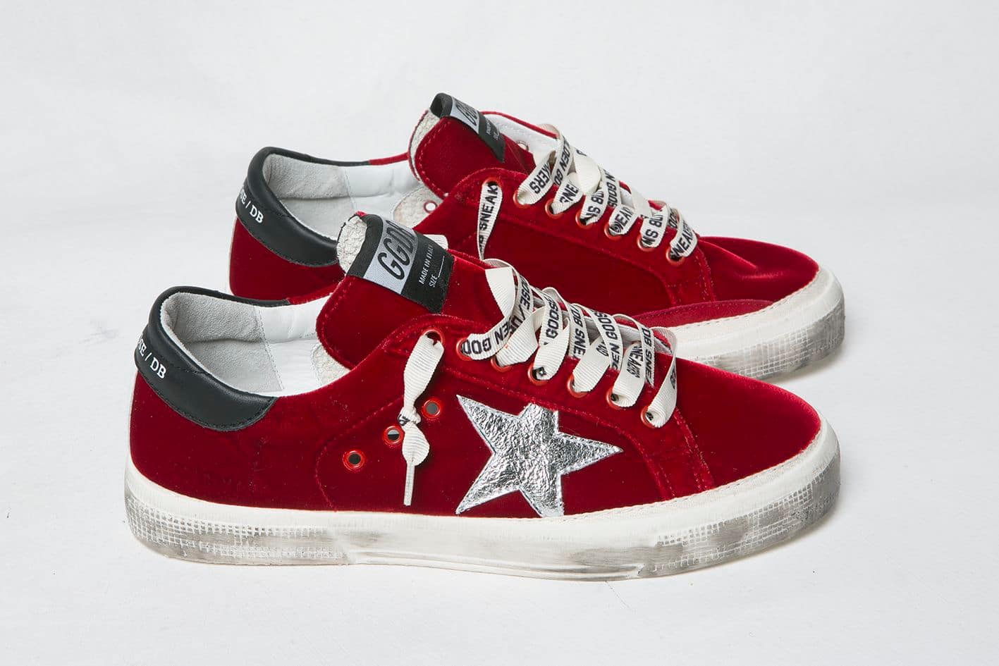 Women | May Sneakers Red Velvet-Silver Star - Image 2