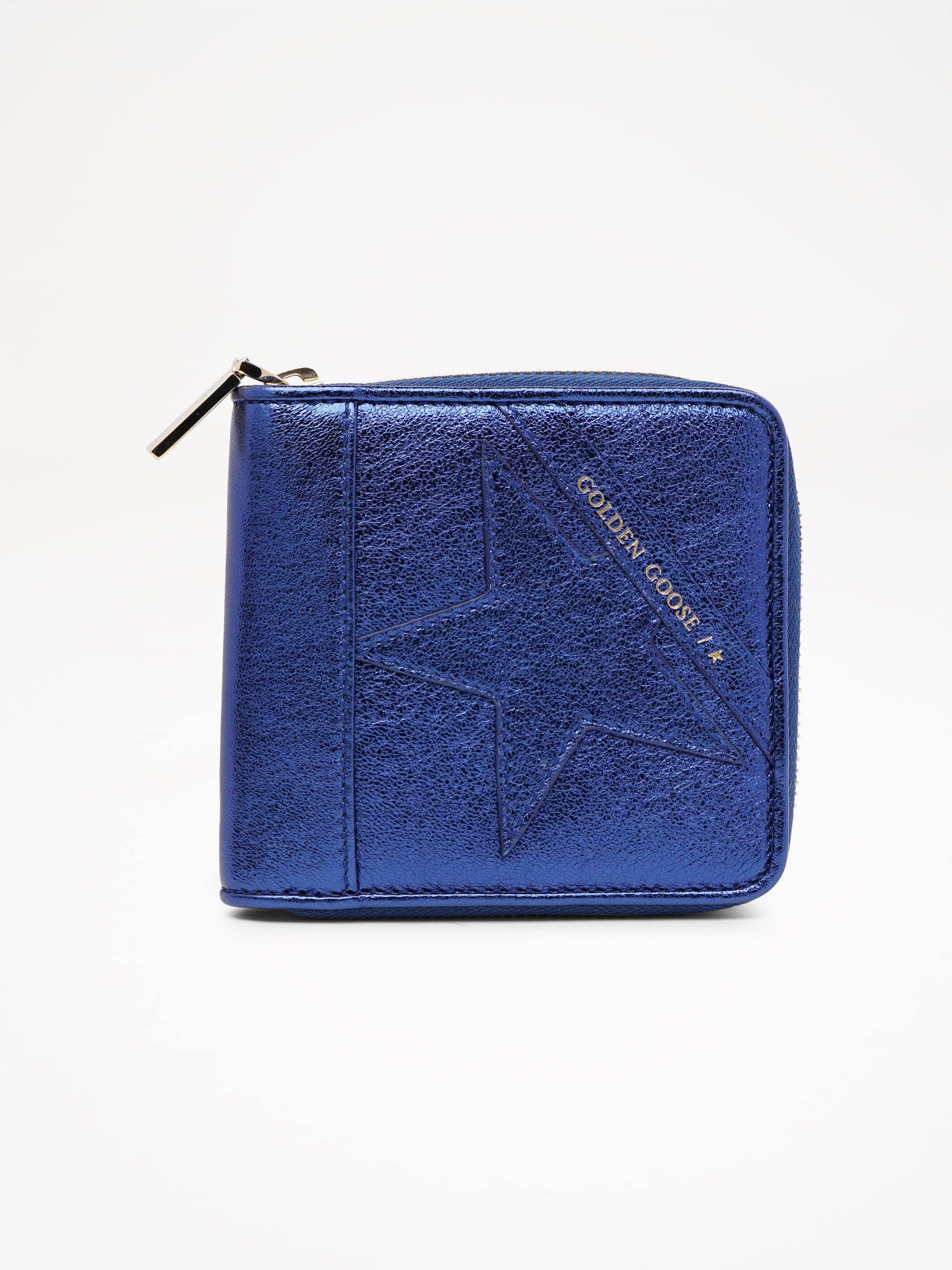 Women | Medium Metallic Blue Star Wallet - Image 5
