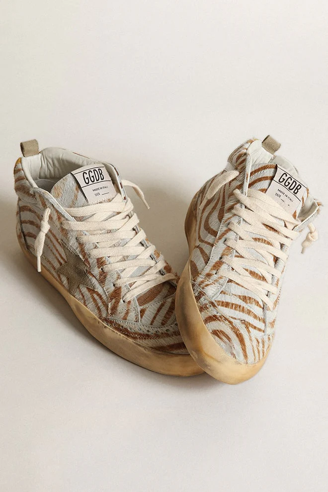 Women | Mid Star Beige Brown with Taupe Star & Honey Heel Tab | Beige Brown x Taupe x Silver x Honey - Image 8