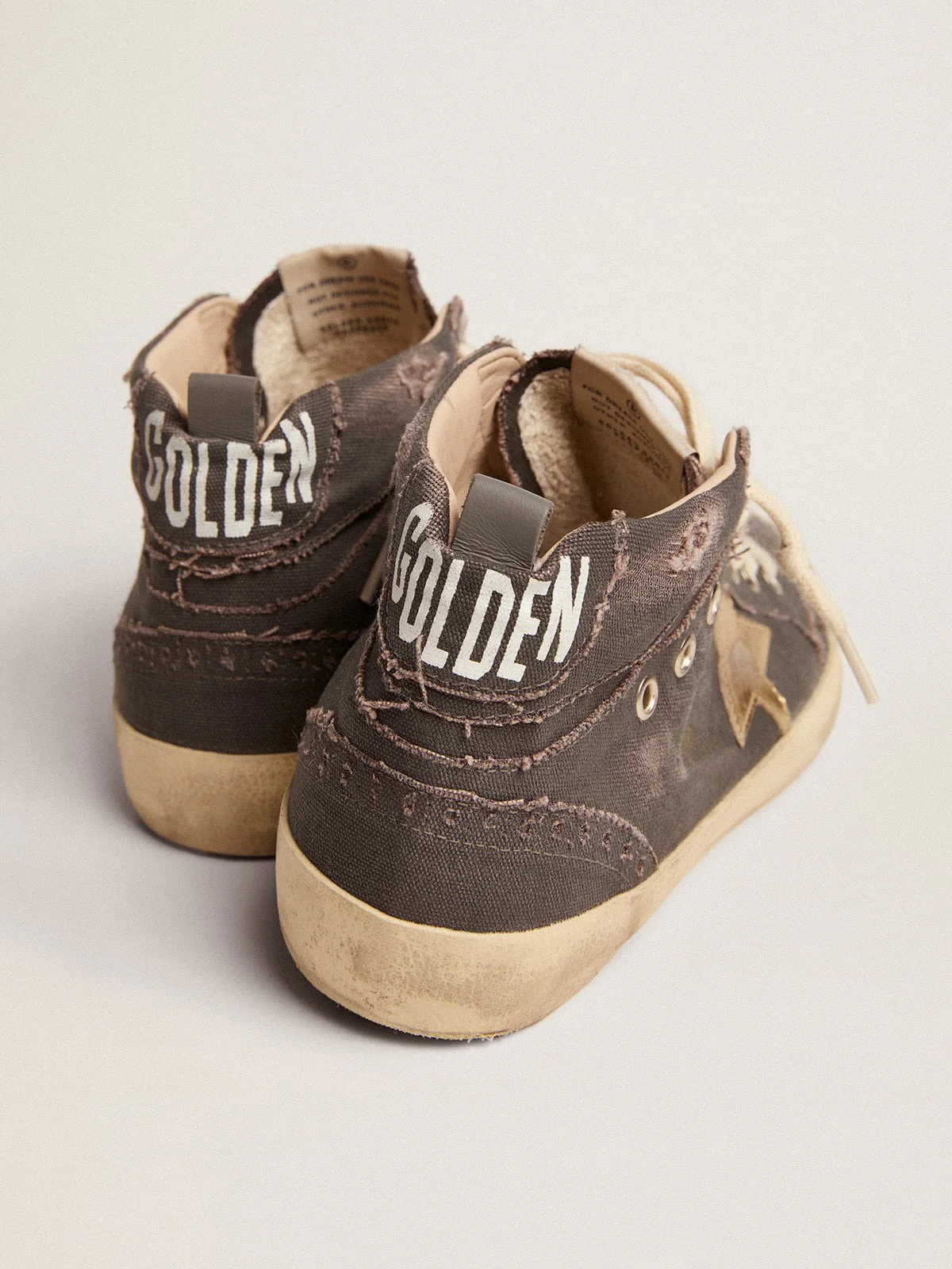 Women | Mid Star Charcoal Canvas with Gold Star | Charcoal Grey x Gold - Image 9