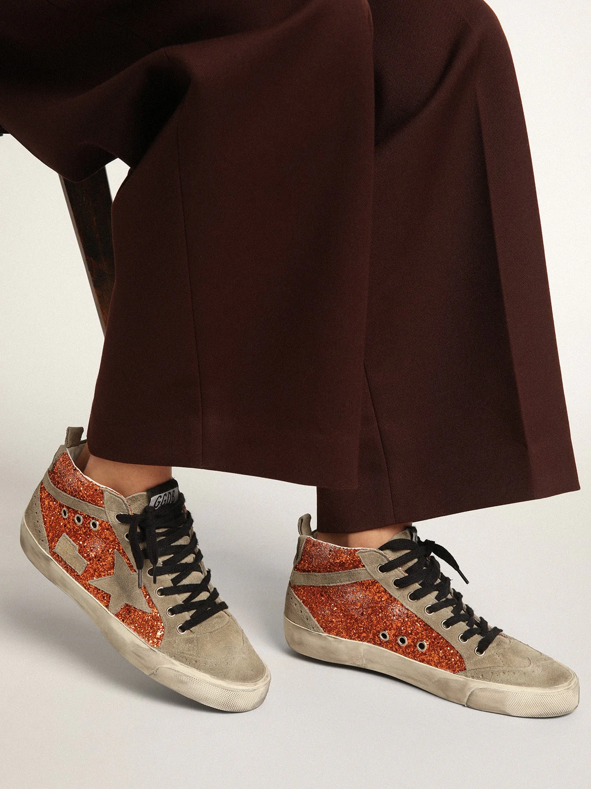 Women | Mid Star Cinnamon Glitter with Ice-Gray Suede Star & Flash | Cinnamon x Ice - Image 8