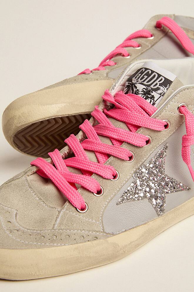 Women | Mid Star Grey Leather with Silver Glitter Star | Light Grey x Ice x Silver x Beige Light Brown Black x Blue - Image 3