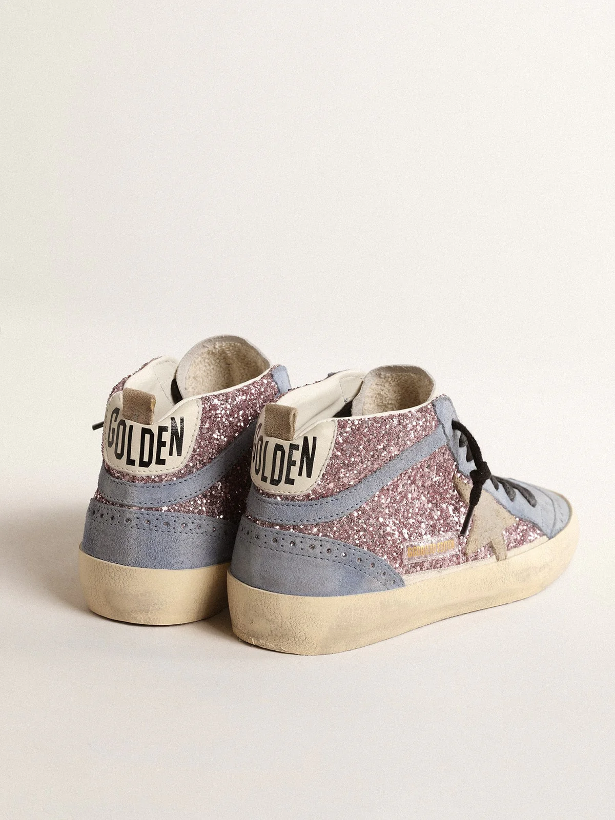 Women | Mid Star Ltd Lilac Glitter with Light Blue Suede Inserts | Lilac x Powder Blue x White x Taupe - Image 5
