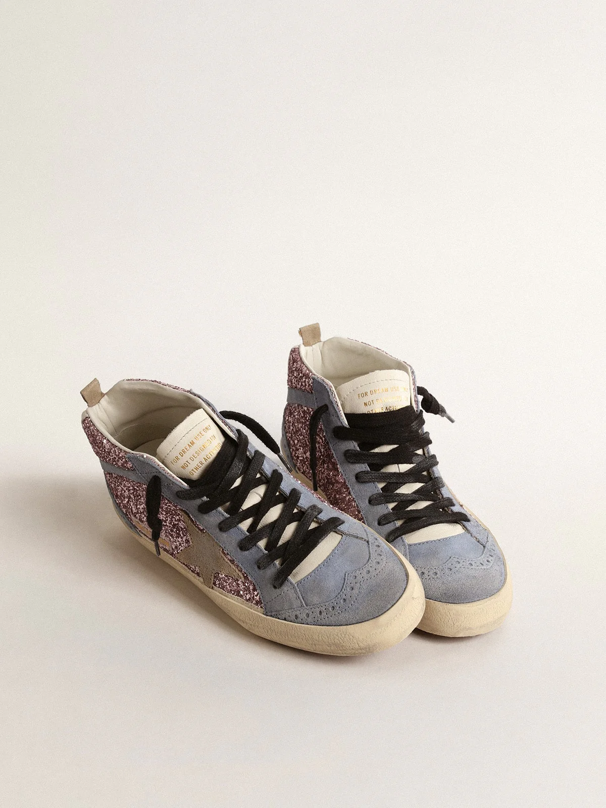 Women | Mid Star Ltd Lilac Glitter with Light Blue Suede Inserts | Lilac x Powder Blue x White x Taupe - Image 8