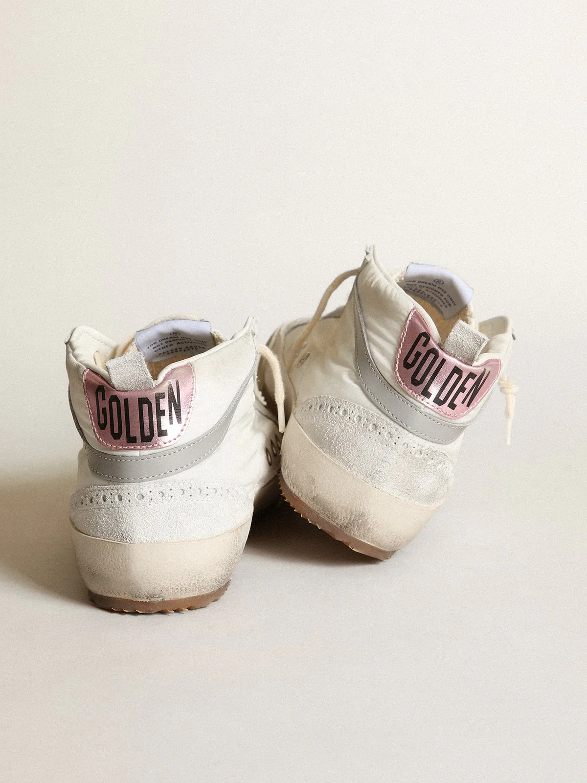 Women | Mid Star Ltd White Nylon with Leopard Print Pony Skin Star | White x Beige Brown Leo x Light Grey x Pink - Image 8