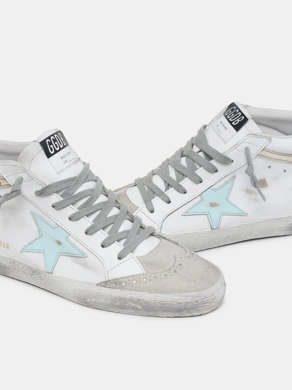 Women | Mid Star Sneakers with "Love Is Everything" Lettering | White x Ice x Ice Blue x Platinum - Image 2