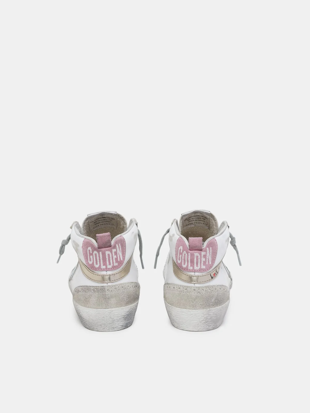 Women | Mid Star Sneakers with "Love Is Everything" Lettering | White x Ice x Ice Blue x Platinum - Image 6