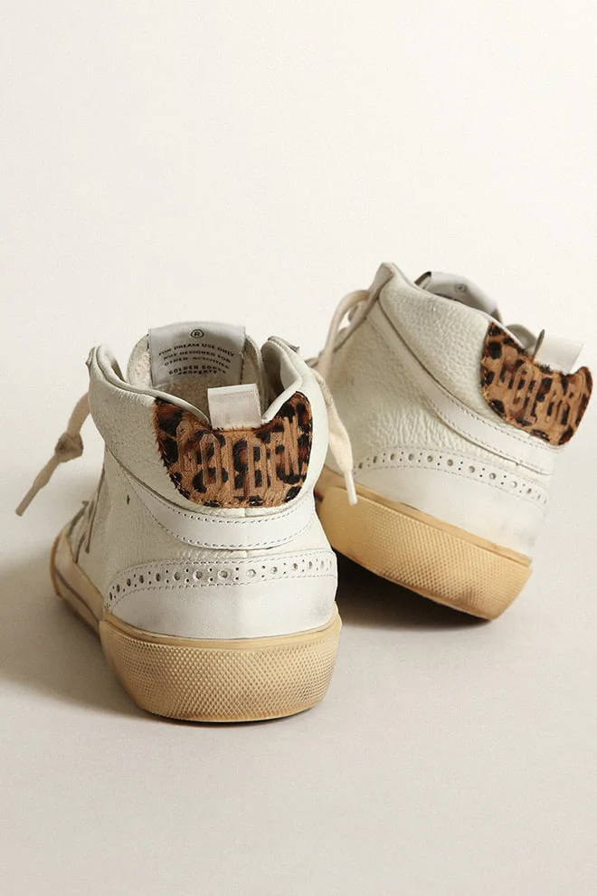 Women | Mid Star White Cream Leather with Platinum Star | Cream x Ice x White x Platinum x Beige Brown Leo - Image 7