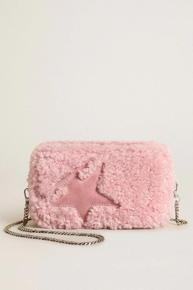 Women | Mini Star Bag Pink Shearling with Suede Star | Baby Pink - Image 2