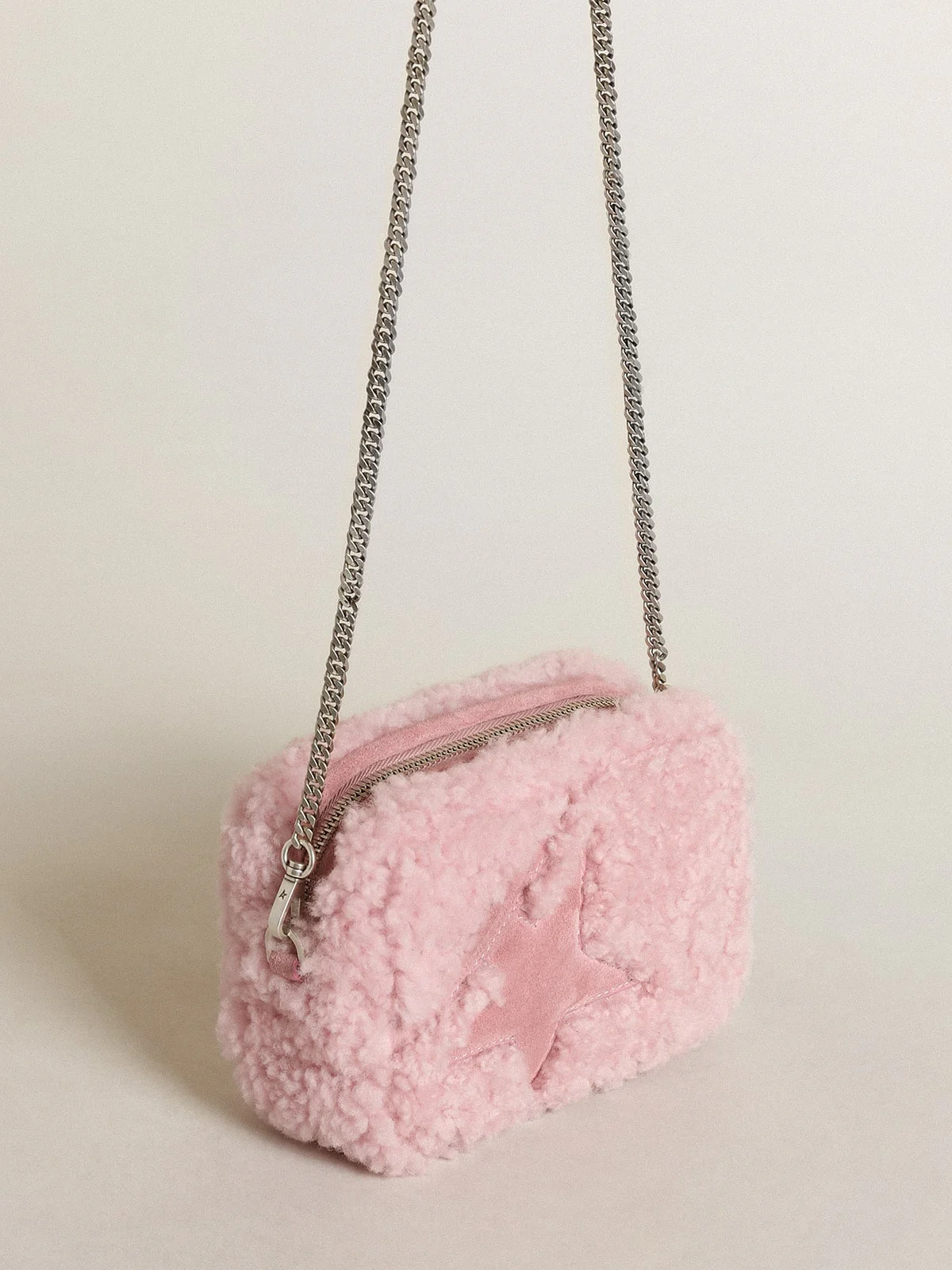 Women | Mini Star Bag Pink Shearling with Suede Star | Baby Pink - Image 3