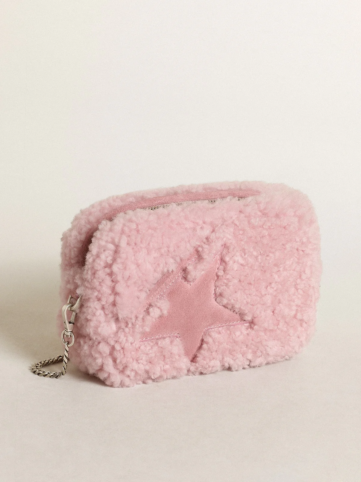 Women | Mini Star Bag Pink Shearling with Suede Star | Baby Pink - Image 5