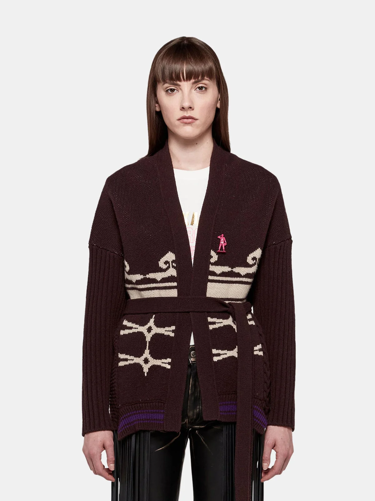 Women | Nanten Cardigan Extrafine Merino Wool with Belt At The Waist - Image 4