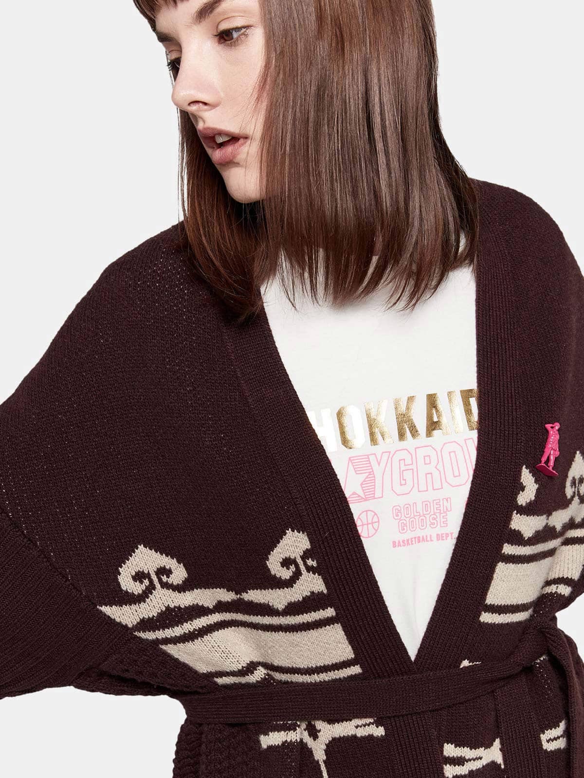 Women | Nanten Cardigan Extrafine Merino Wool with Belt At The Waist - Image 6