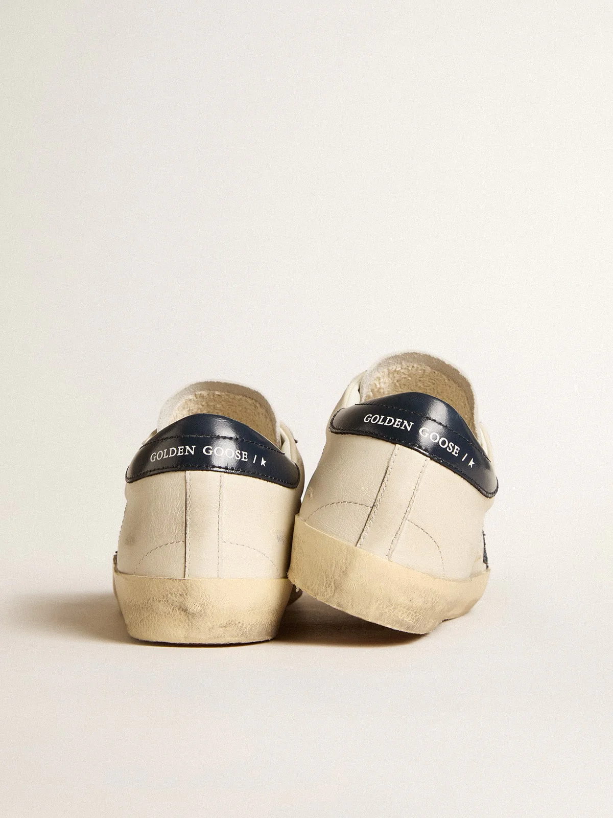 Women | Old School Leather with Blue Glitter Star & Blue Leather Heel Tab | Butter x Blue - Image 3