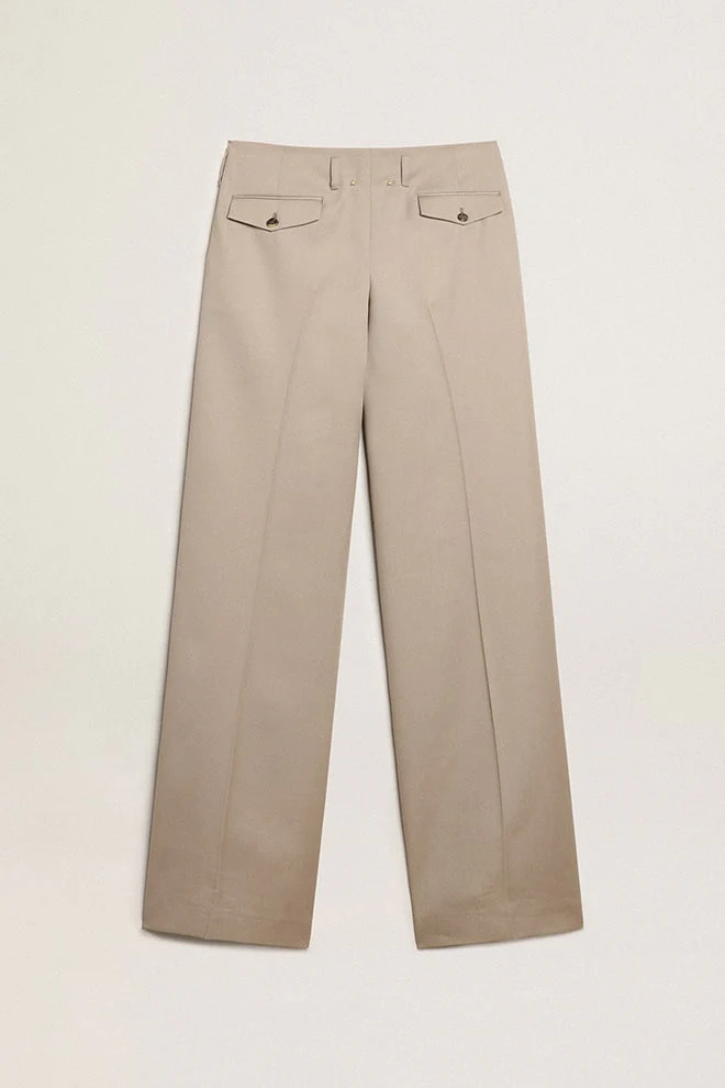 Women | Pants Light Beige Wool Gabardine | Roasted Cashew - Image 8