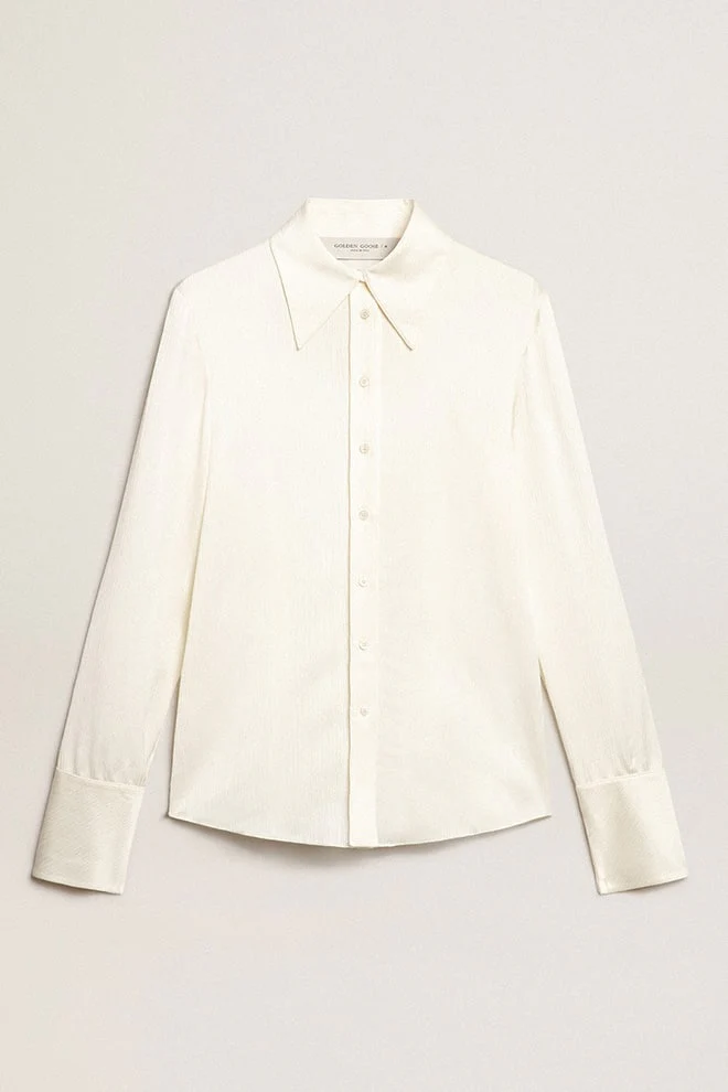 Women | Parchment-Colored Slim-Fit Shirt | Parchment - Image 2