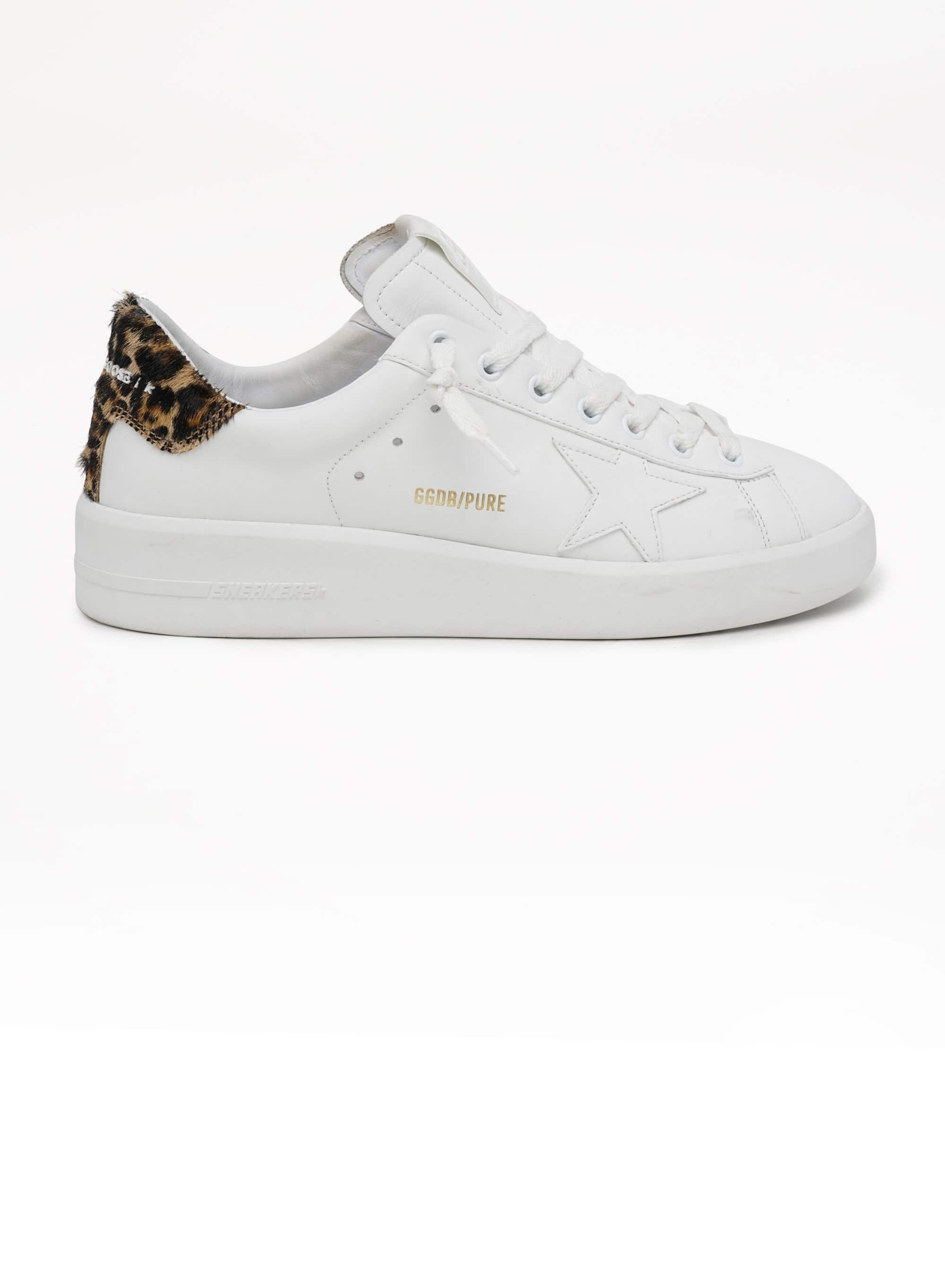Women | Purestar Sneakers with Leopard-Print Heel Tab | White x Brown Leo - Image 6