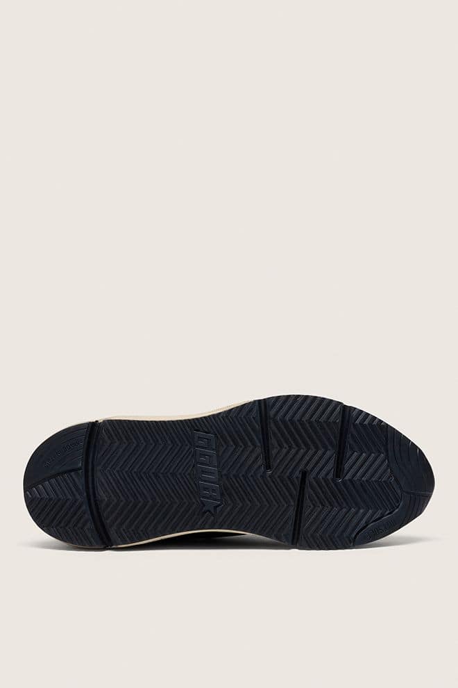 Women | Running Sole Black Nappa Leather & Nylon with A Silver Leather Star | Black x Silver - Image 2