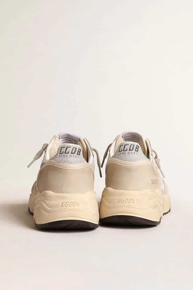 Women | Running Sole Buttercream Leather & Ice Suede | Silver x Ice x Buttercream - Image 5